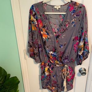 Women’s Floral Flutter Sleeve Romper